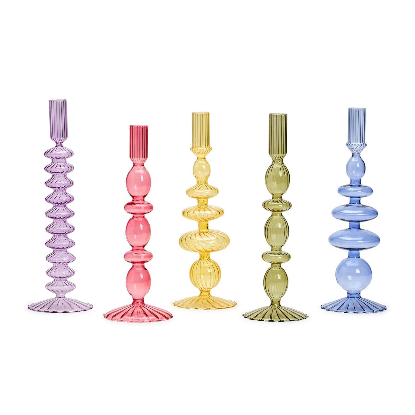 Hand-Blown Glass Candleholder