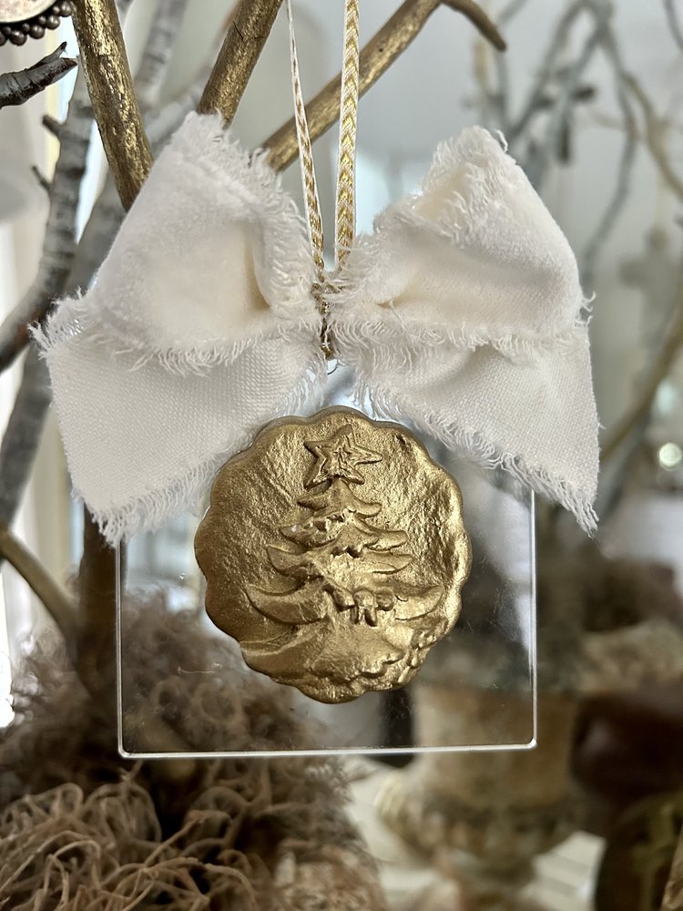 Christmas Tree Square Intaglio Ornament