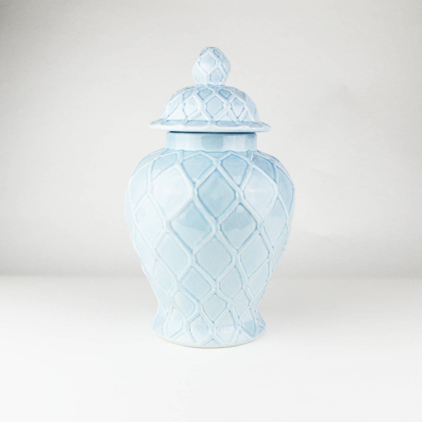 Light Blue Textured Ginger Jar