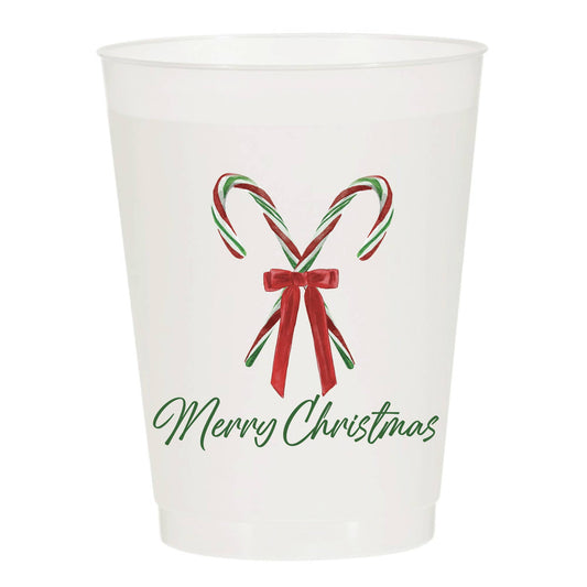 Candy Cane Merry Christmas Frosted Cup