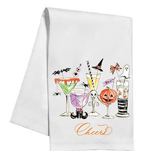 Halloween Cocktails Kitchen Towel