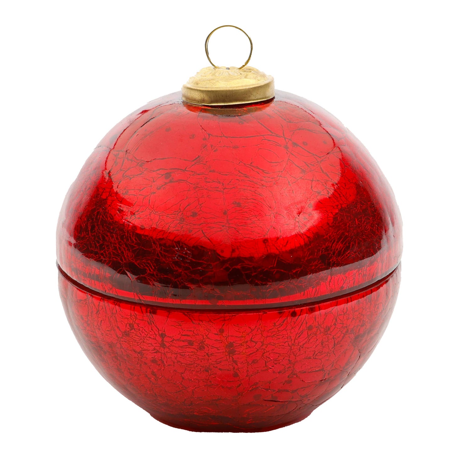 Noel Red Glass Ornament Candle