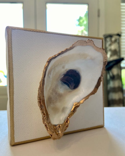 Hand Gilded Oyster on Canvas